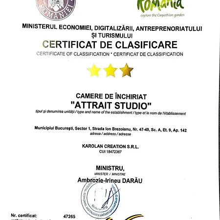 Attrait L'atelier View&terrace * Bukarest